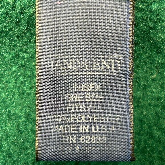 Vintage Lands End Fleece Pajamas Unisex OSFA Green One Piece Sleep Sack USA Made - Picture 8 of 10